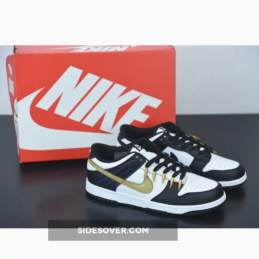 Nike SB Dunk Low Black White With Gold Logo 1675867508 Online Sale
