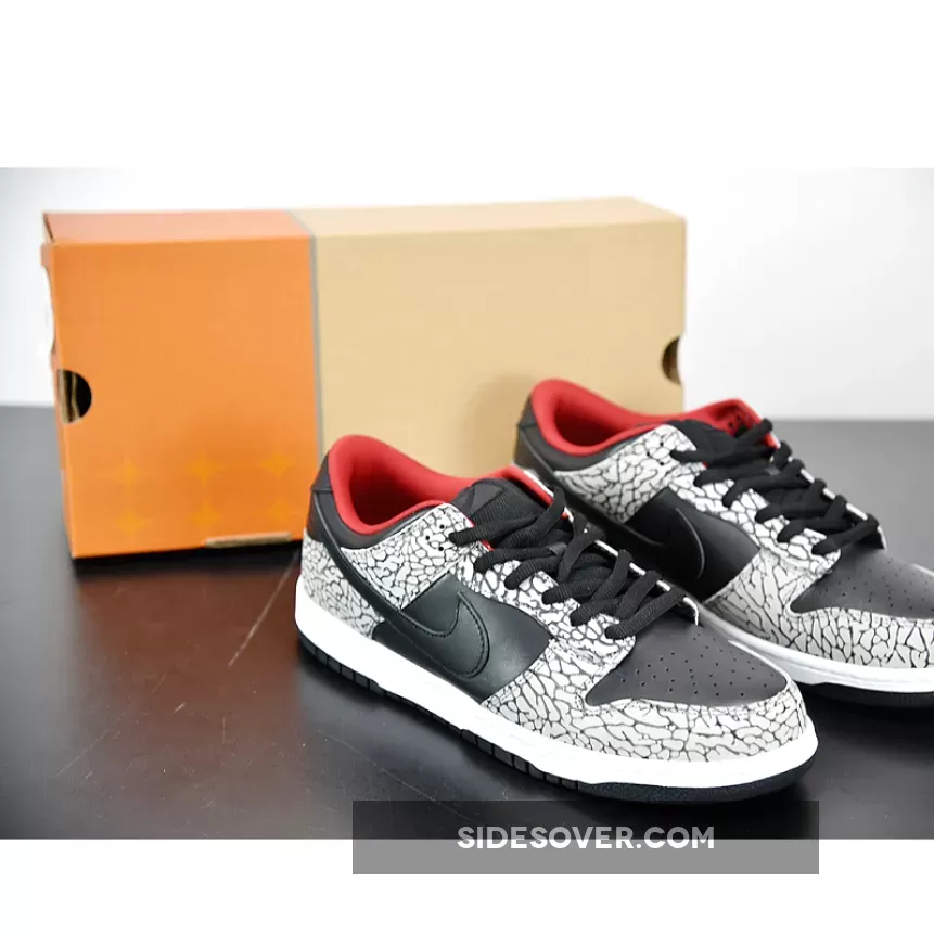 Supreme x Nike SB Dunk Low Pro 'Black Cement' #nike dunk supreme low