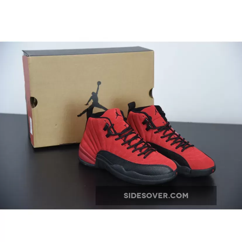 Air Jordan 12 Retro 'Reverse Flu Game' Mens AJ12 Varsity Red/Black Concord | all black 12's