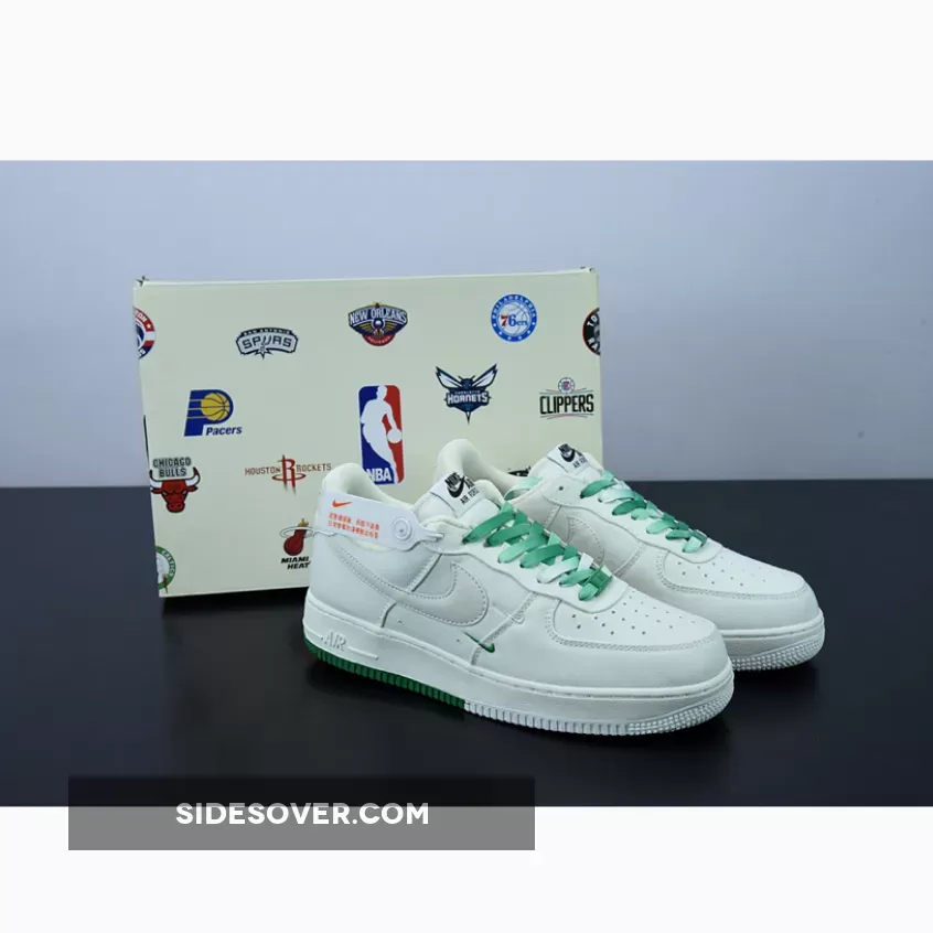 Custom Nike Air Force 1 Low 'Boston Celtics' White Green / boston celtics air force 1