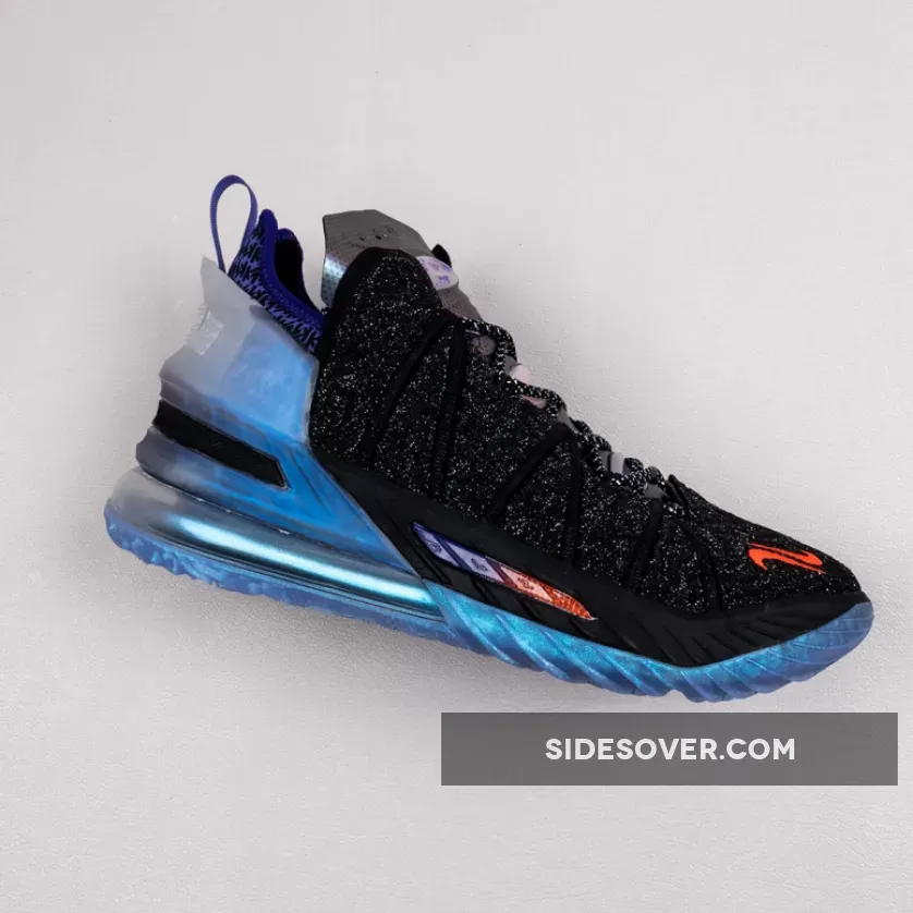 Nike Lebron 18 Black Blue Orange DB8148-001 lebron blue and orange