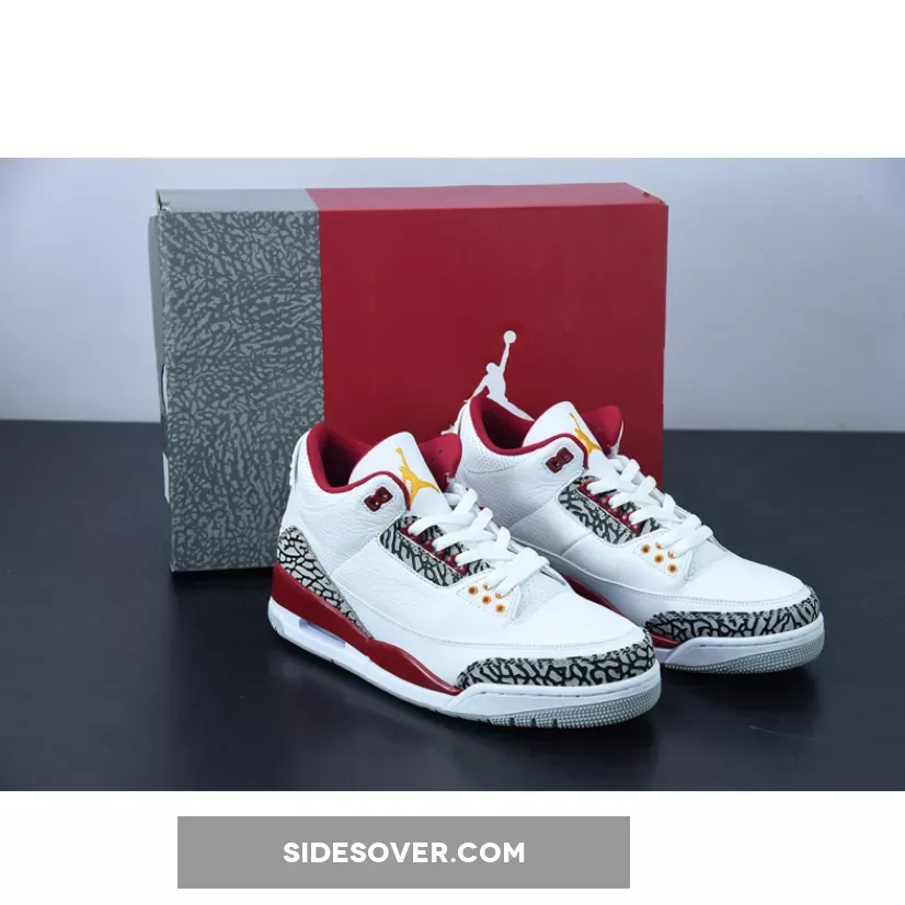 Jordan 3 Cardinal Red 2022 Air Jordan 3 White/Light Curry-Cardinal Red-Cement Grey