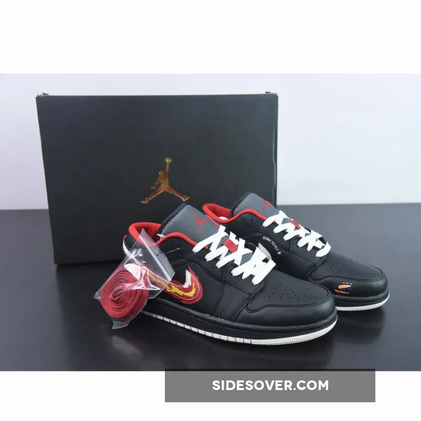 Air Jordan 1 Low ‘Born To Fly’ Black/Sail-White-Fitness Red