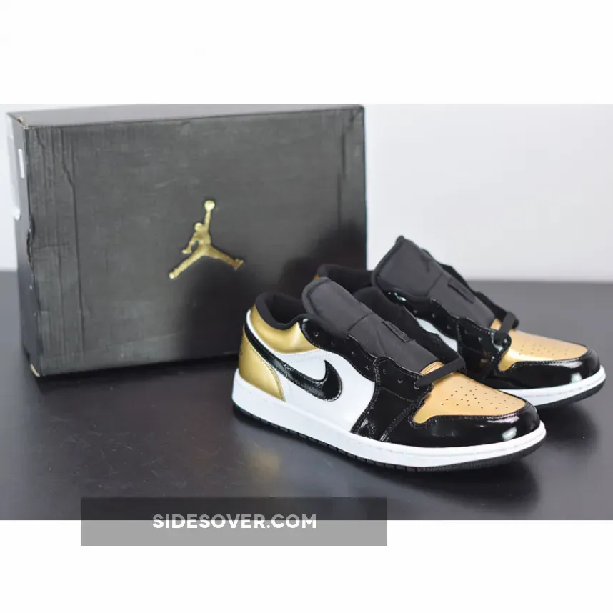 Air Jordan 1 Low 'Gold Toe' CQ9447-700 Black And Gold Jordans Low