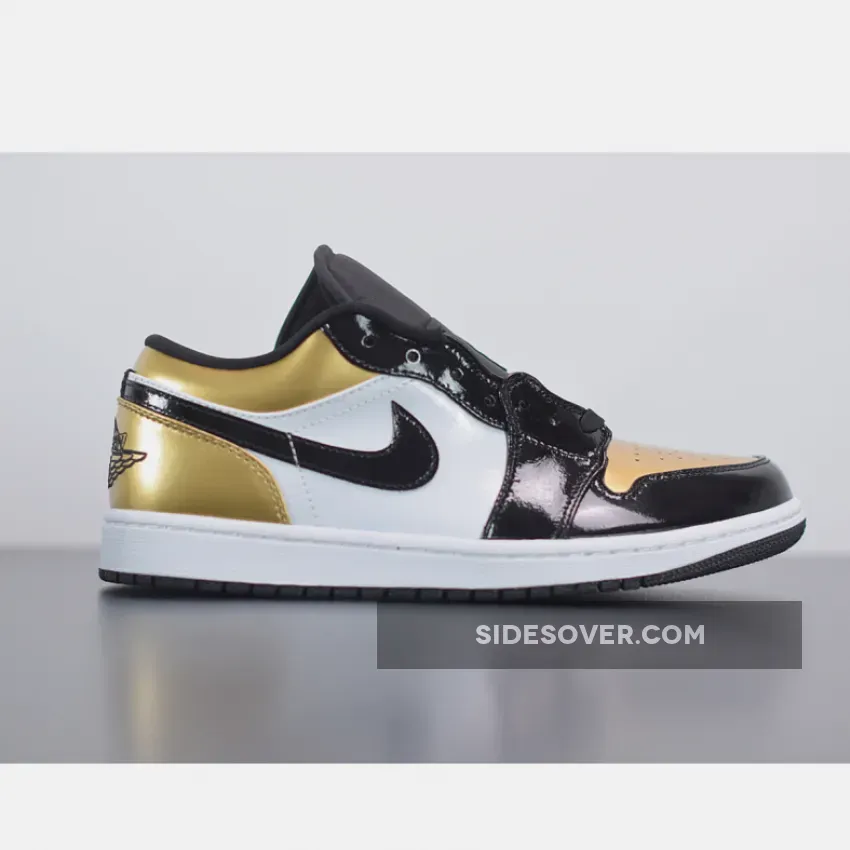 Air Jordan 1 Low 'Gold Toe' CQ9447-700 Black And Gold Jordans Low