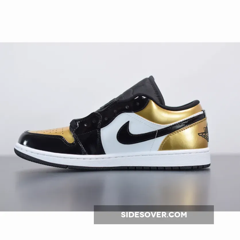 Air Jordan 1 Low 'Gold Toe' CQ9447-700 Black And Gold Jordans Low