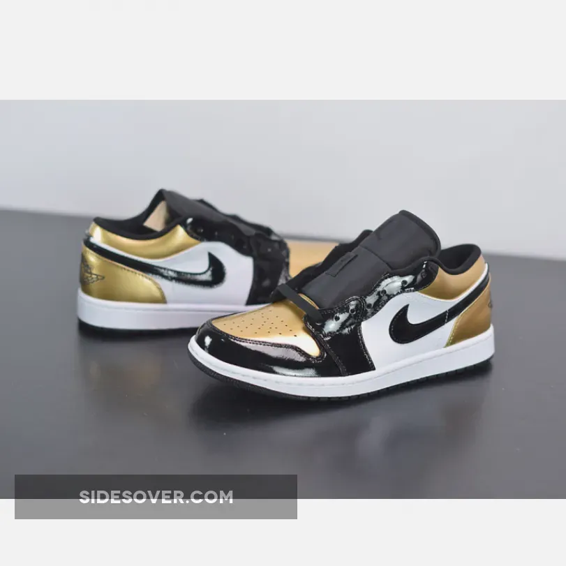 Air Jordan 1 Low 'Gold Toe' CQ9447-700 Black And Gold Jordans Low