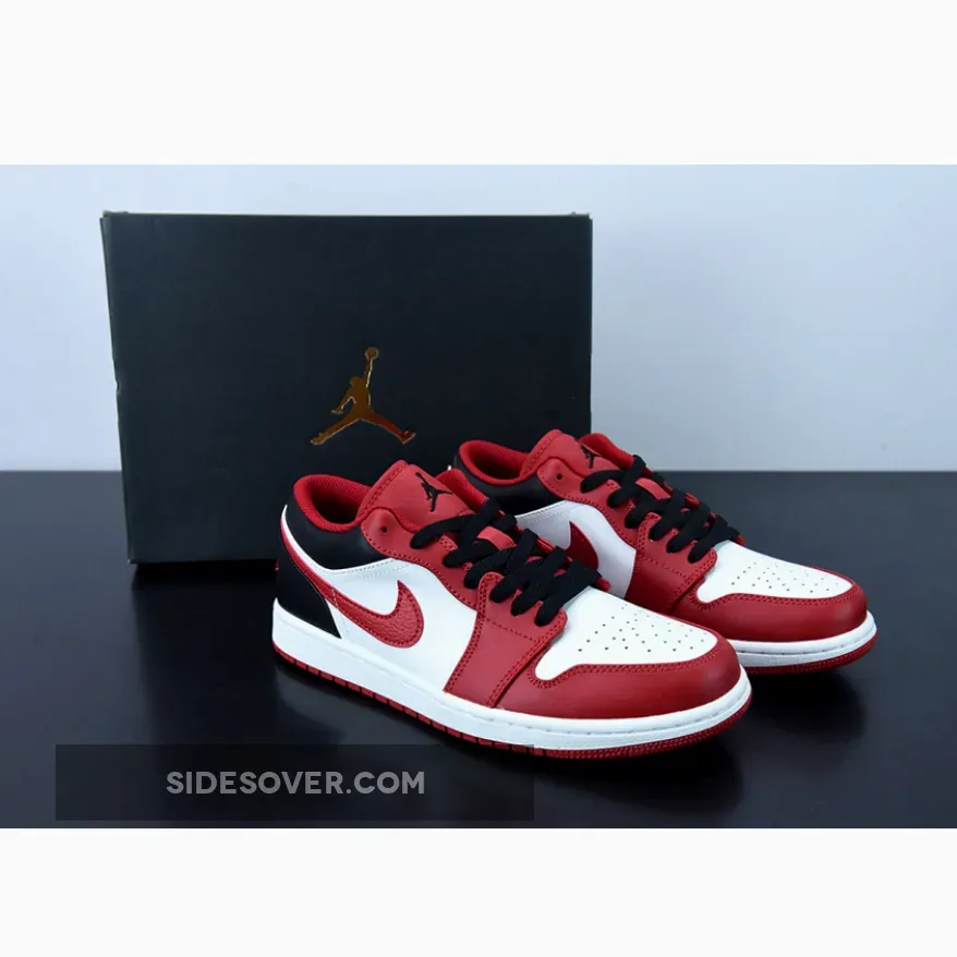 Reverse Black Toe Air Jordan 1 Low Bulls 553558-163