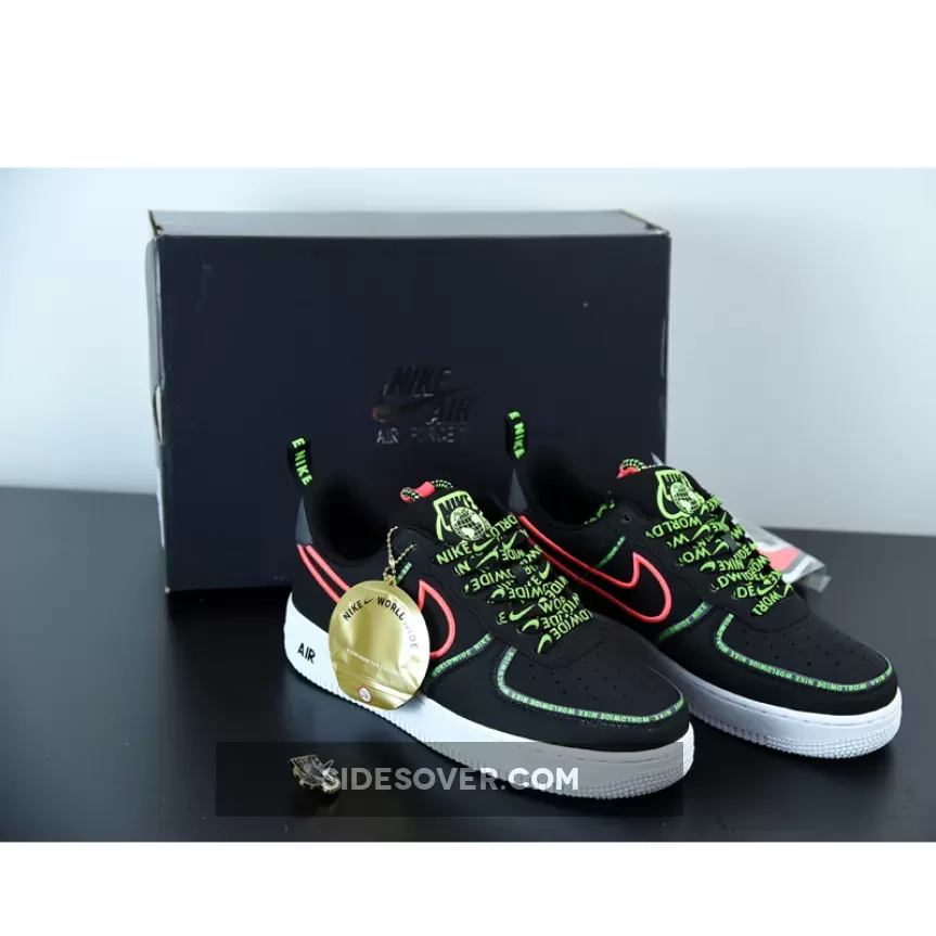 Nike Air Force 1 Low Worldwide Black Green CK7213-001 / air force 1 worldwide black