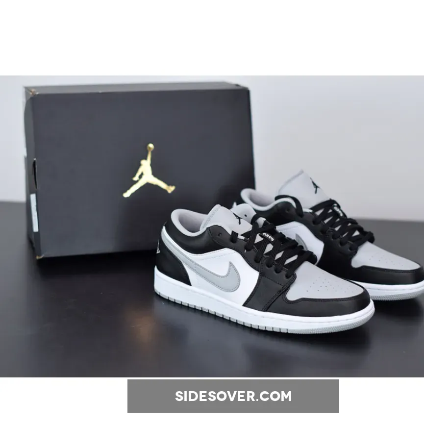 Air Jordan 1 Low Black/Light Smoke Grey-White - aj 1 low grey white