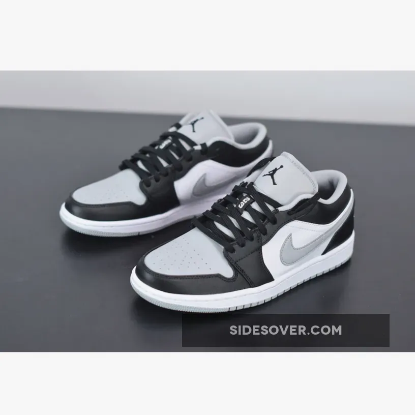Air Jordan 1 Low Black/Light Smoke Grey-White - aj 1 low grey white