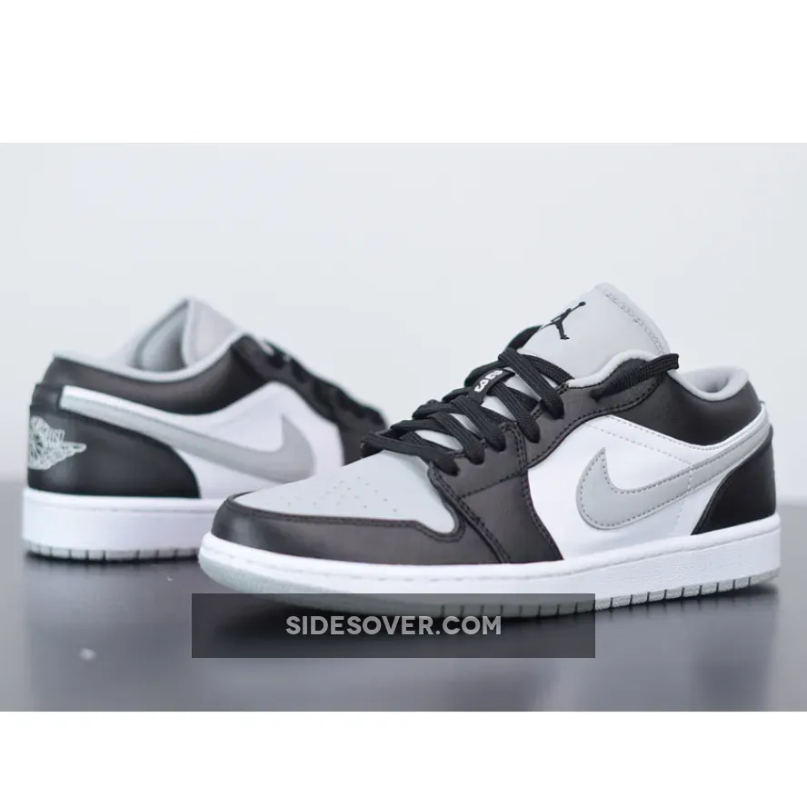 Air Jordan 1 Low Black/Light Smoke Grey-White - aj 1 low grey white