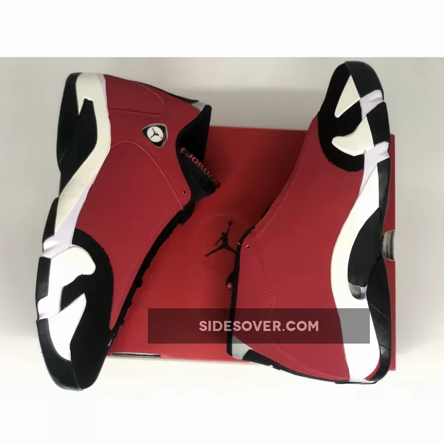 Air Jordan 14 Black/Gym Red-White-Off White 487471-006 Discount