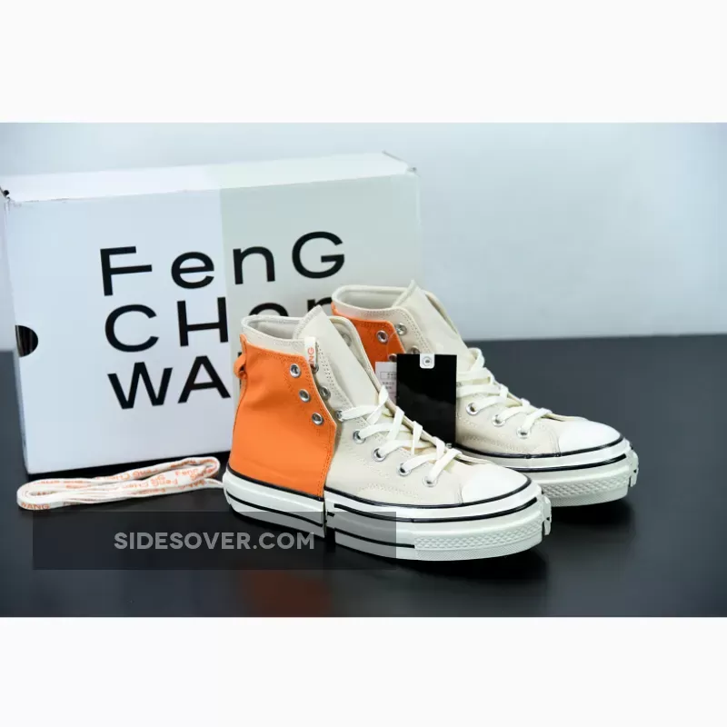 Women Feng Chen Wang Converse Chuck 70 High 2-in-1 Orange 169840C #converse x feng chen wang 2-in-1 chuck 70