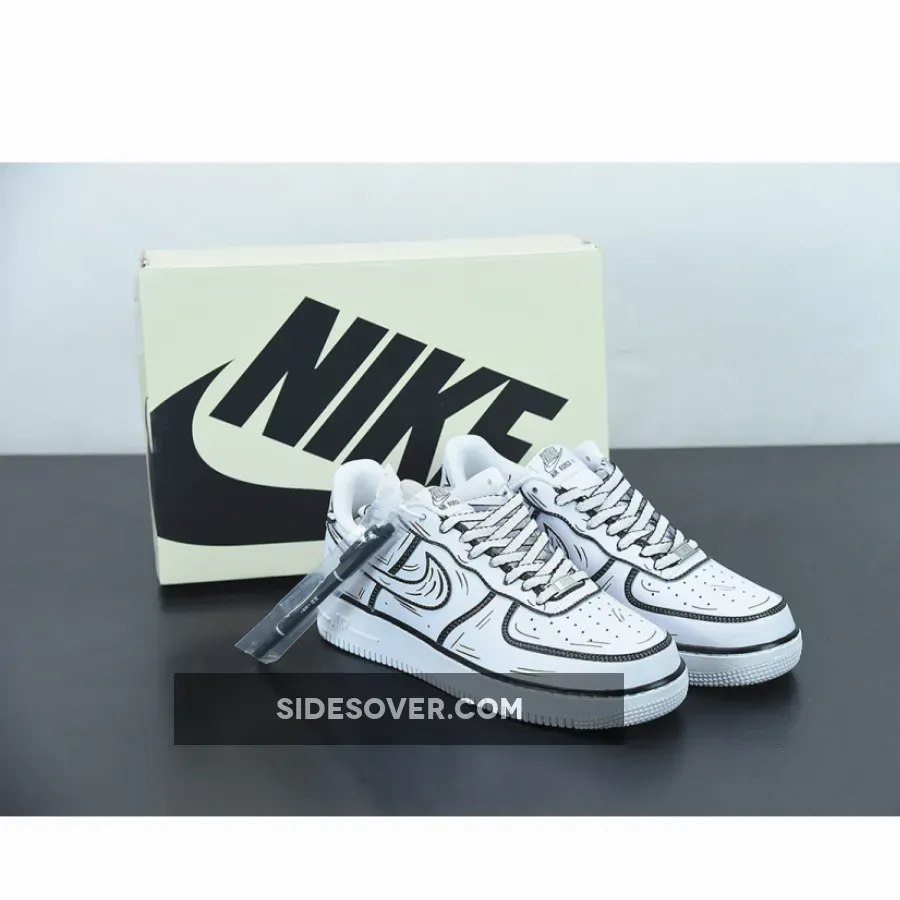 Nike Air Force 1 ’07 Low "Hand Drawn" White Black, Air Force 107 CW2288-222