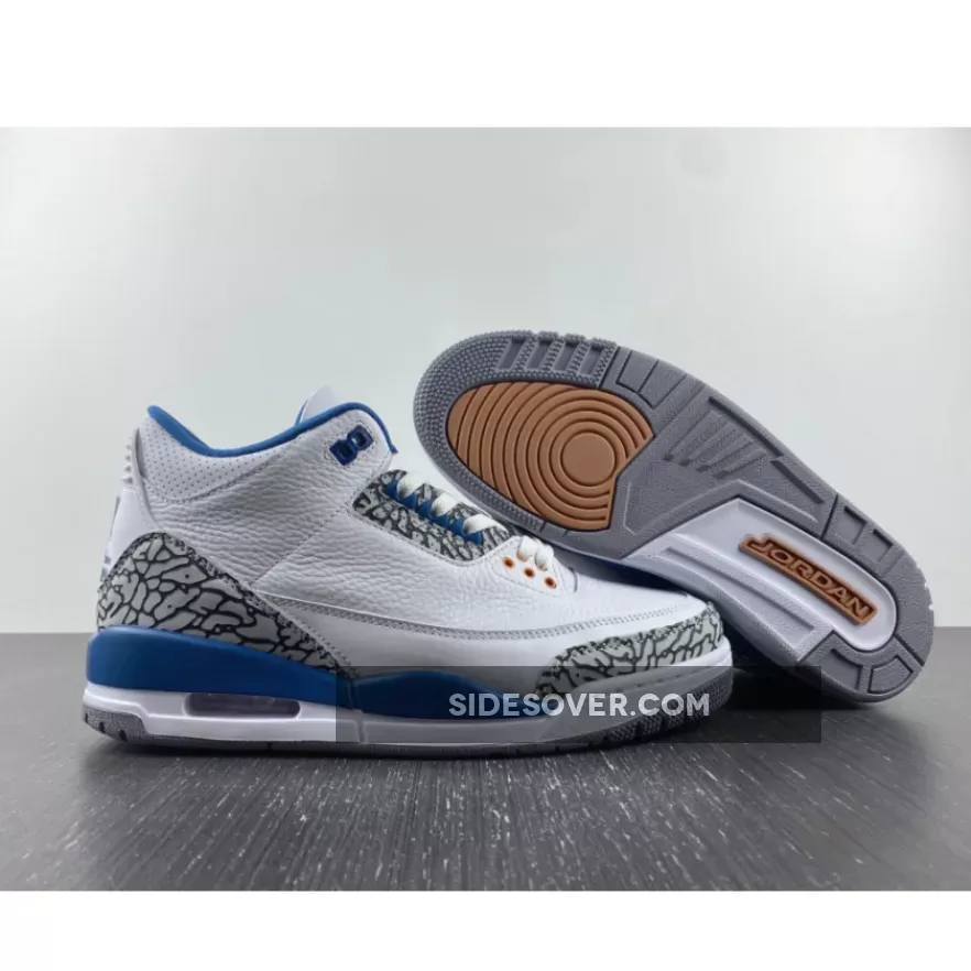 Air Jordan 3 'Wizards' White/Metallic Copper-True Blue-Grey CT8532-148 / jordan wizards cool grey