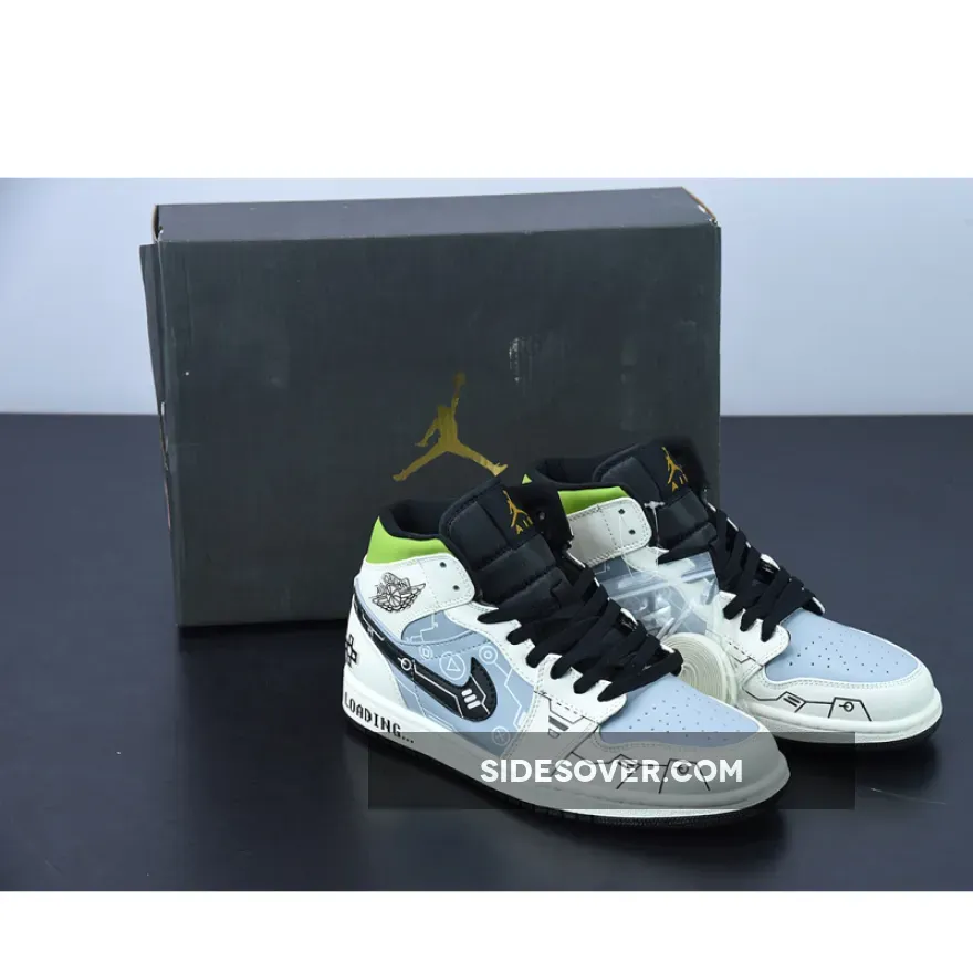 Air Jordan 1 Mid OG 'Video Game' White Grey Black #jordan 1 mid black and white grey