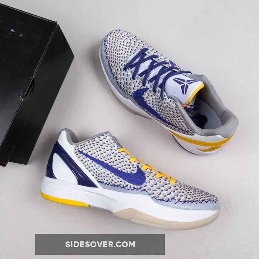 Nike Kobe 6 Protro ‘3D Lakers’ White/Del Sol-Club Purple
