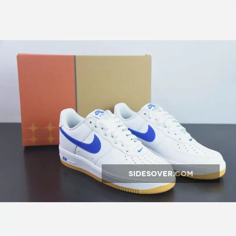 Nike Air Force 1 Low 'Since 82' White/Varsity Royal-Gum #White And Royal Blue Air Force 1 DJ3911-101