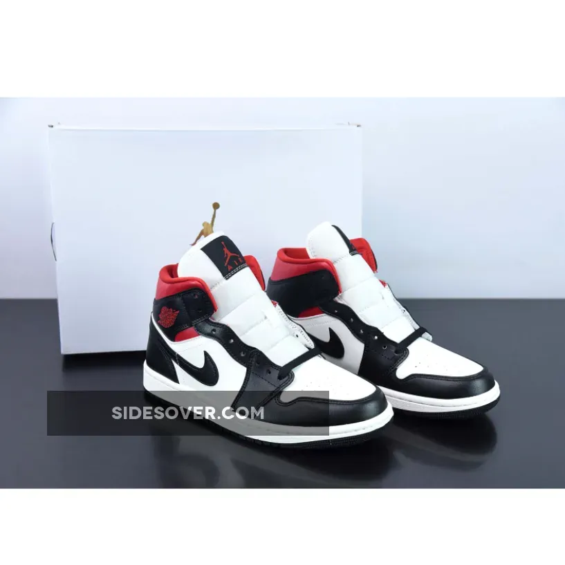 Gym Reds - Air Jordan 1 Mid 'Panda' Black/Gym Red-Sail BQ6472-061