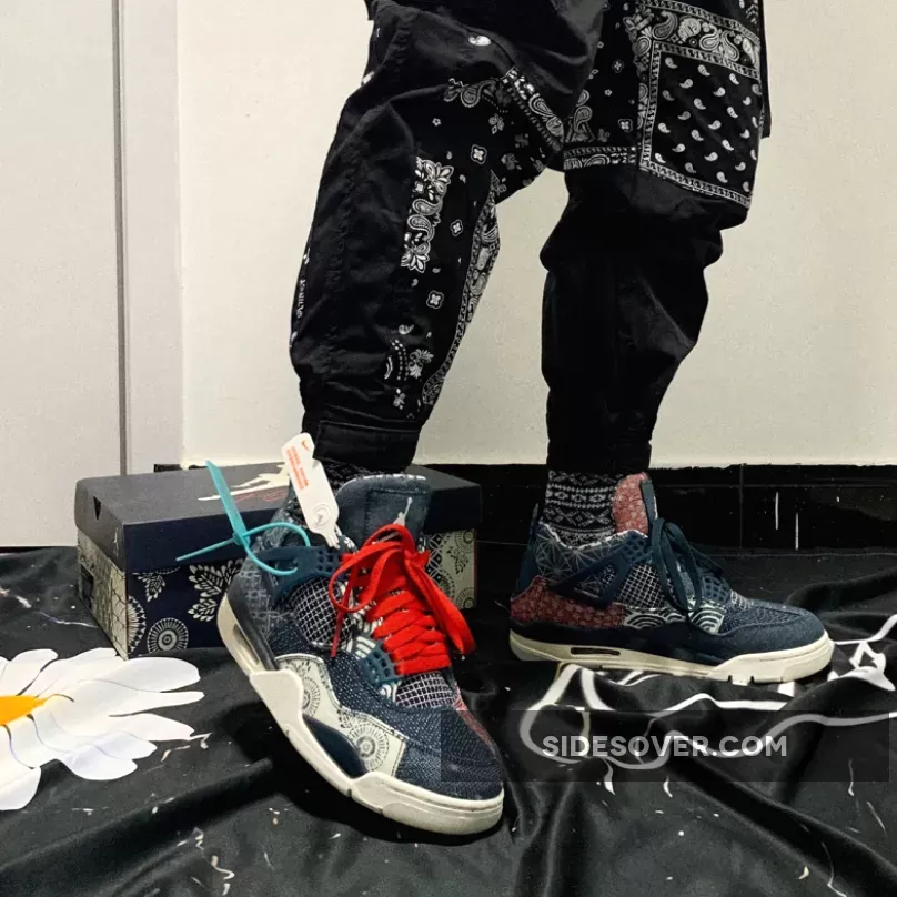 Air Jordan 4 SE Deep Ocean/Sail-Cement Grey-Fire Red - air jordan 4 se sashiko