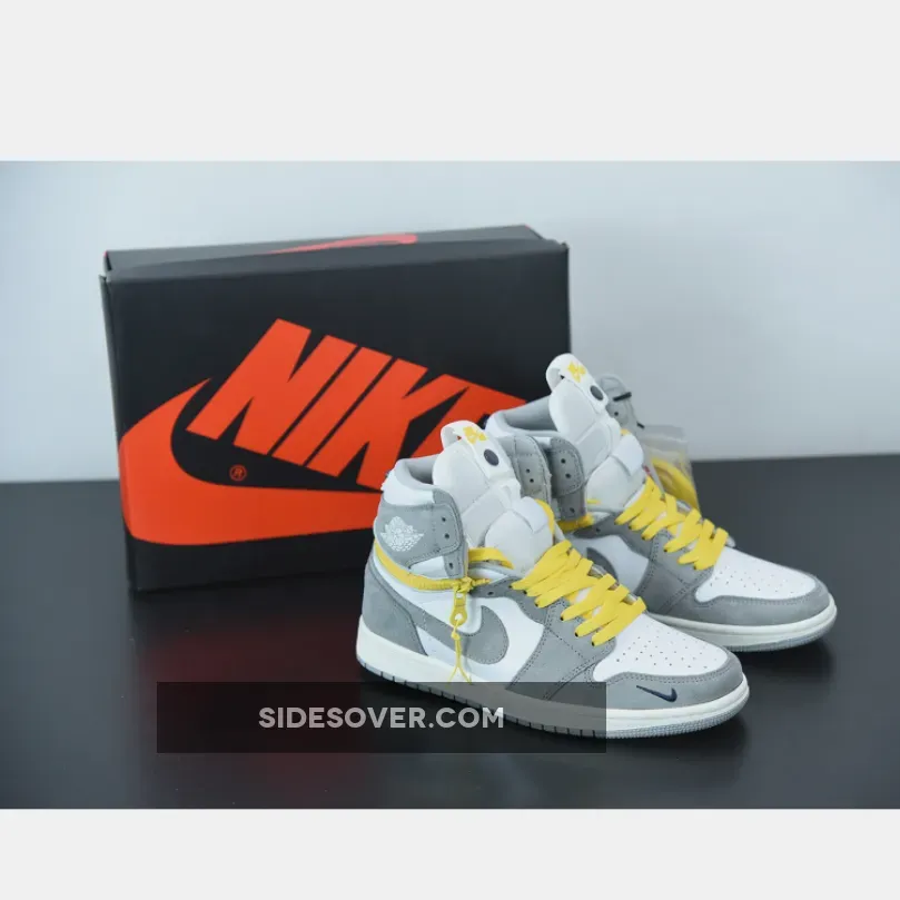 Air Jordan 1 High Switch White/Light Smoke Grey-Tour Yellow - jordan 1 nintendo switch