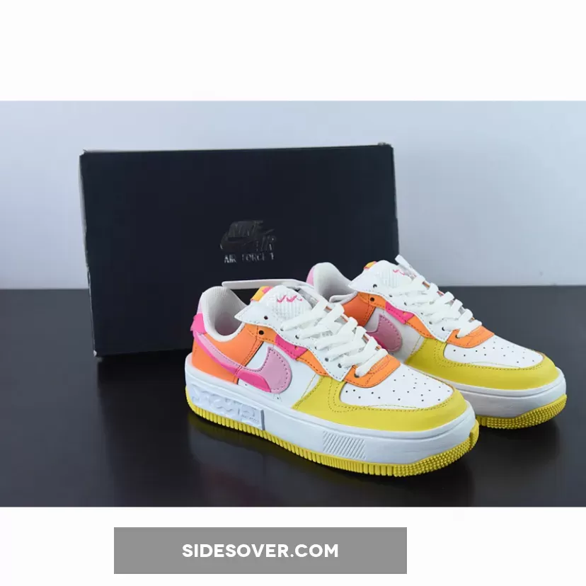 Nike Air Force 1 Fontanka White/Yellow-Pink DX2675-100 white and yellow air force ones