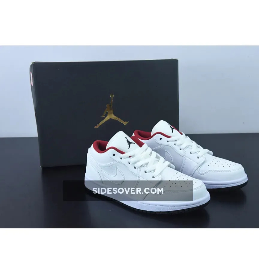 Air Jordan 1 Low White Red and Black 553560-164 / aj 1 low red white black