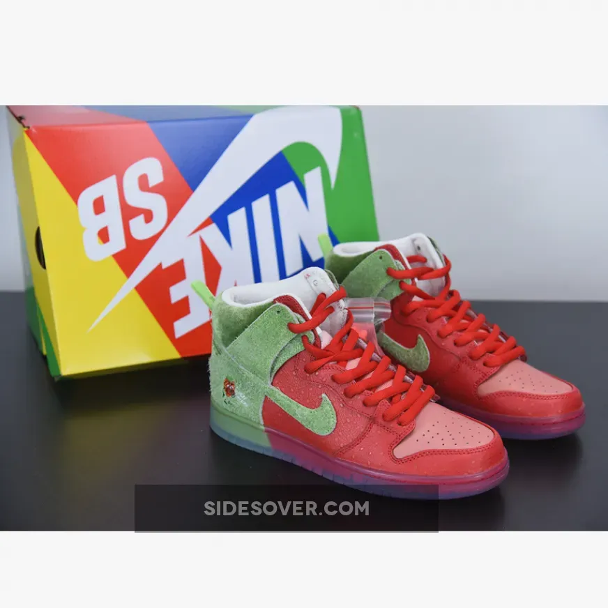 Todd Bratrud x Nike SB Dunk High Strawberry Cough Red CW7093-600 / strawberry cough syrup