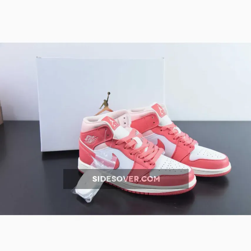 Air Jordan 1 Mid White Pink | cream jordan BQ6472-186
