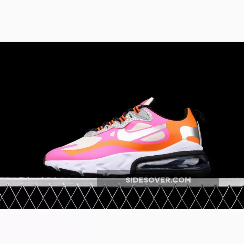 Nike Air Max 270 React White Orange Pink CT1834-100 #orange and pink nikes