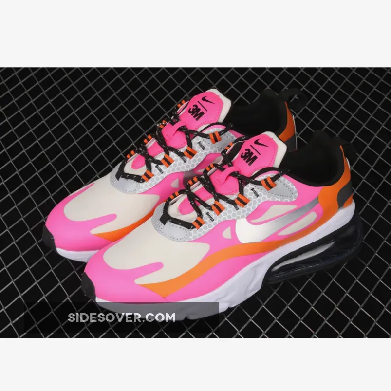 Nike Air Max 270 React White Orange Pink CT1834-100 #orange and pink nikes