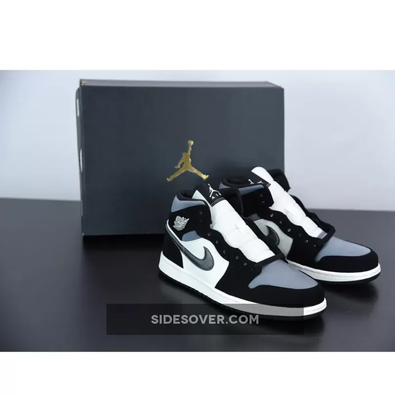 Air Jordan 1 Mid "Satin" White Black Grey 852542-011