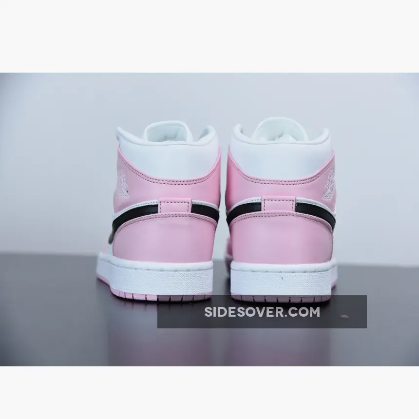 Wmns Air Jordan 1 Mid 'Barely Rose' AJ1 White/Black #nike jordan barely rose