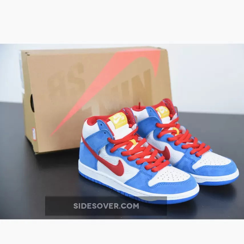 Nike SB Dunk High "Doraemon" Light Photo Blue/University Red