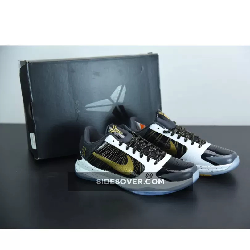 Nike Kobe 5 Protro Black White Gold #kobe black and gold