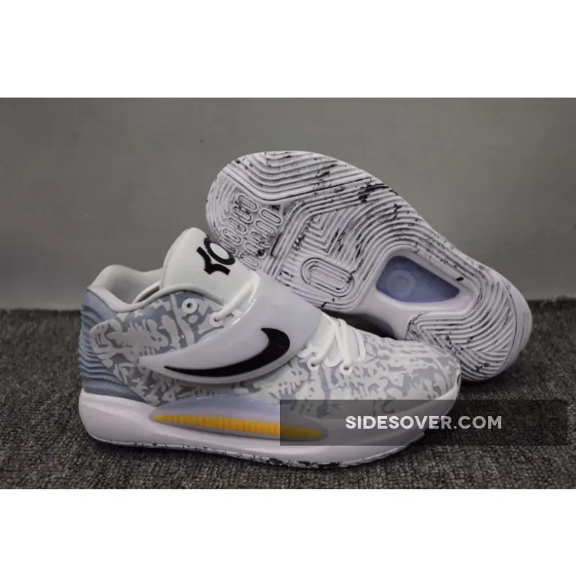 Marbled Nike KD 14 "Home" White Black Grey | kd14 white CW3935-100