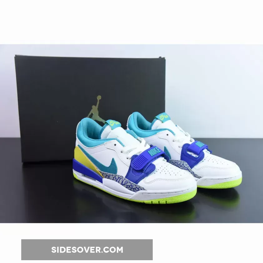 Jordan Legacy 312 Low White/Ultramarine-Neon Yellow CD7069-103 #air jordan 4 aqua marine