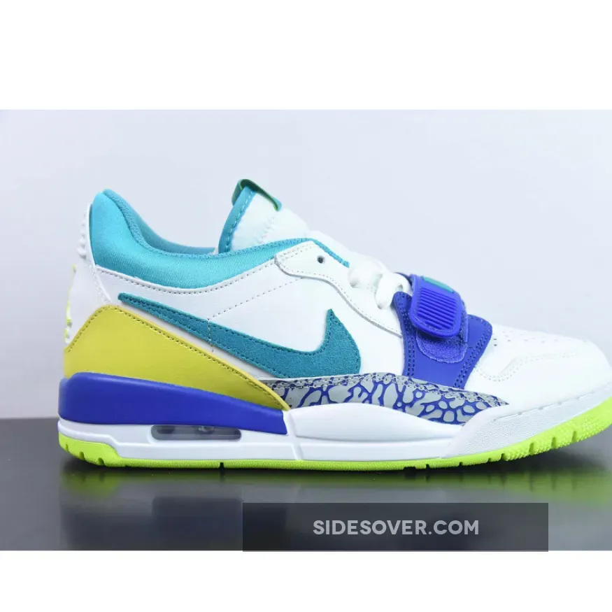 Jordan Legacy 312 Low White/Ultramarine-Neon Yellow CD7069-103 #air jordan 4 aqua marine