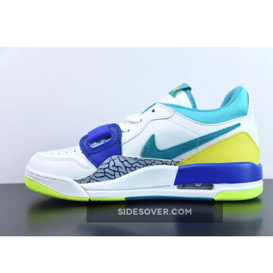 Jordan Legacy 312 Low White/Ultramarine-Neon Yellow CD7069-103 #air jordan 4 aqua marine