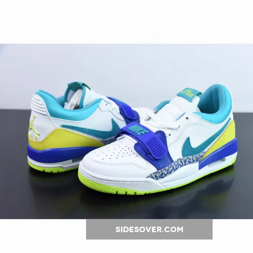 Jordan Legacy 312 Low White/Ultramarine-Neon Yellow CD7069-103 #air jordan 4 aqua marine