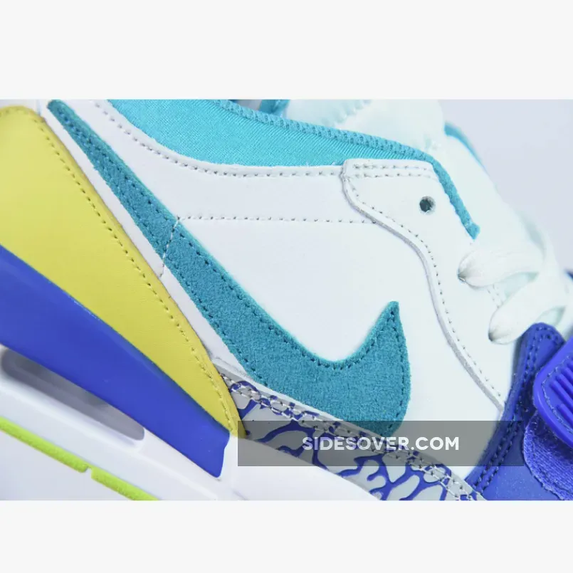 Jordan Legacy 312 Low White/Ultramarine-Neon Yellow CD7069-103 #air jordan 4 aqua marine