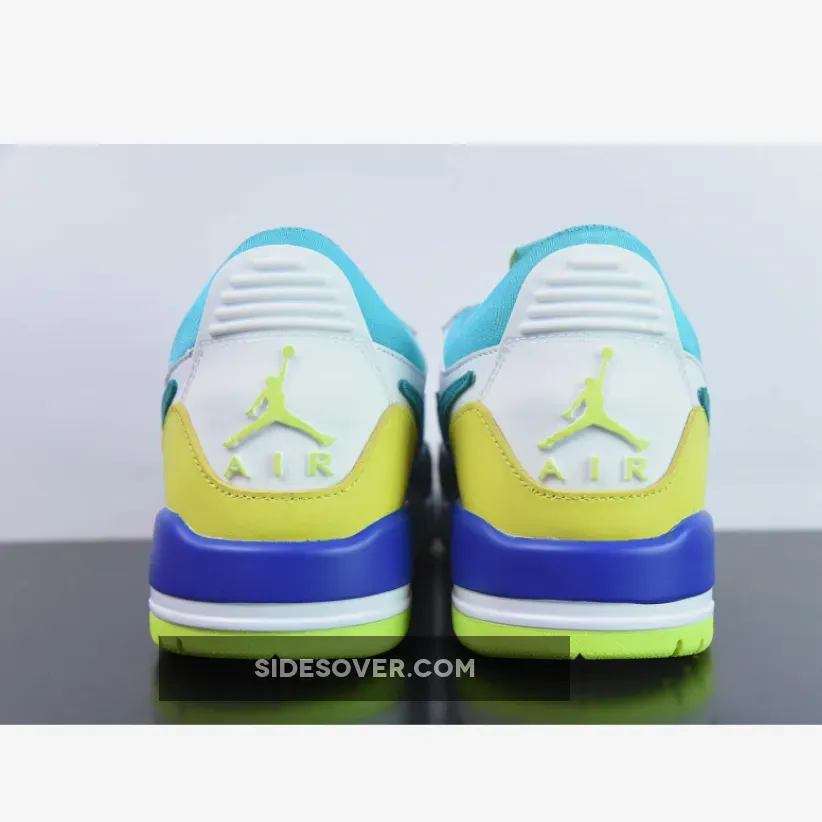 Jordan Legacy 312 Low White/Ultramarine-Neon Yellow CD7069-103 #air jordan 4 aqua marine