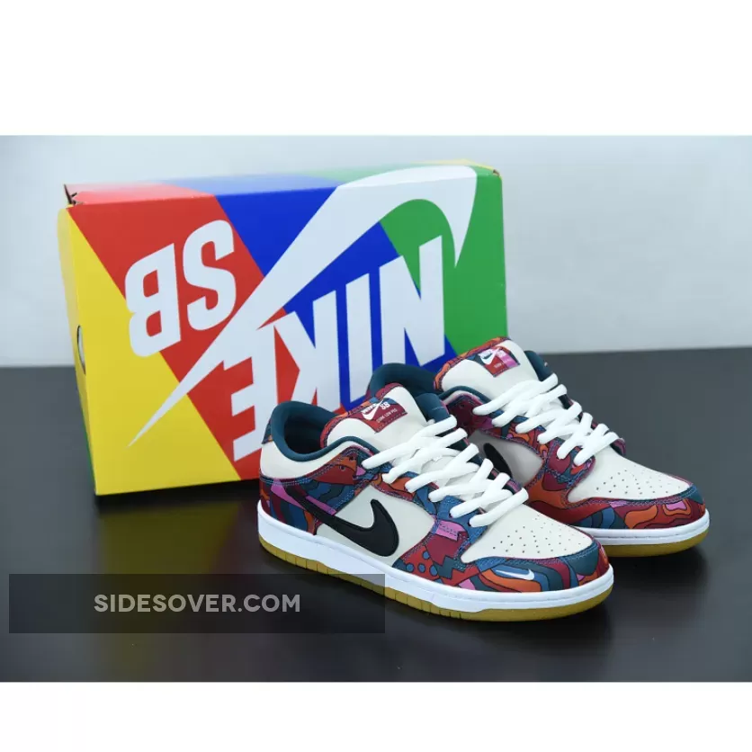 Parra x Nike SB Dunk Low Fire Pink/Gym Red-Mocha-White-Royal Blue-Black pink blue dunks