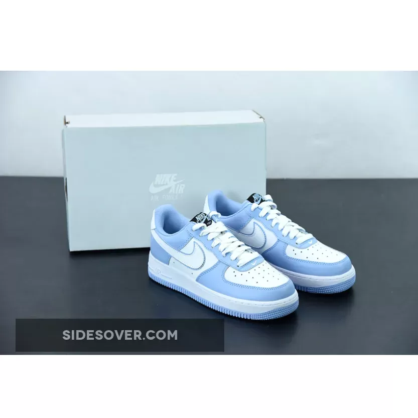 Nike Wmns Air Force 1 Low White/White-Ice Blue-Obsidian / air force 1 obsidian