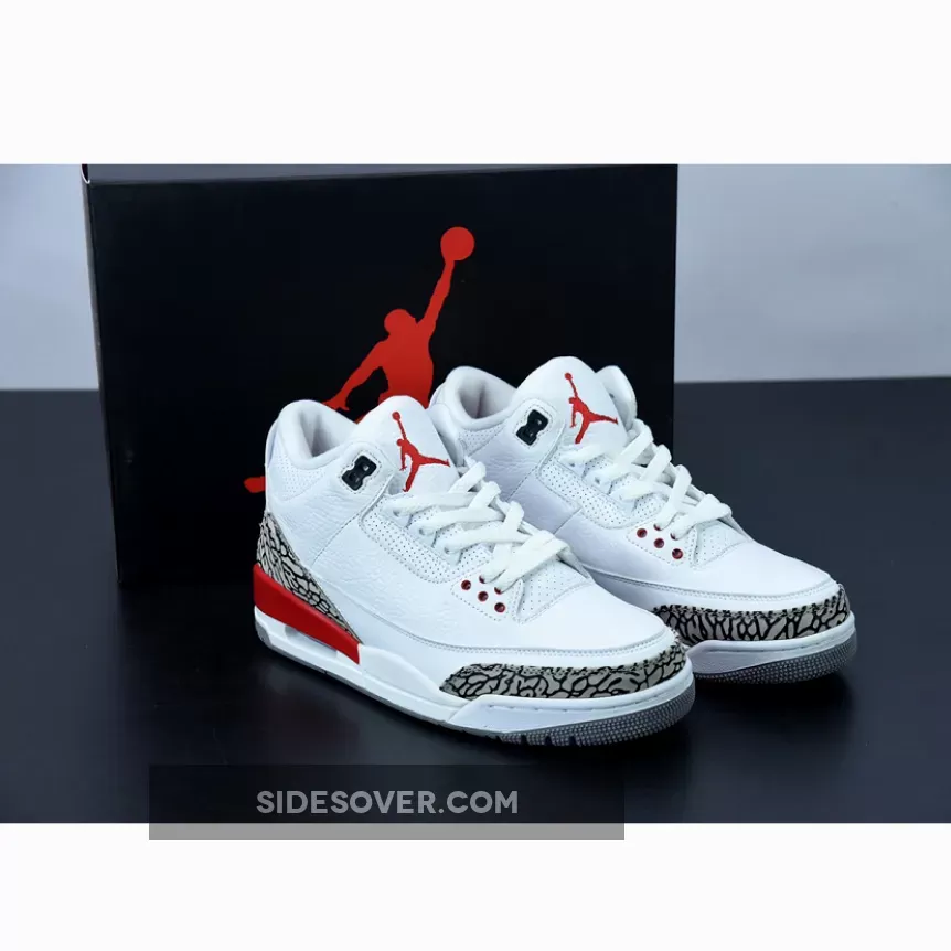 Air Jordan 3 'Katrina' White/Cement Grey/Black-Fire Red 136064-116 / 136064 116