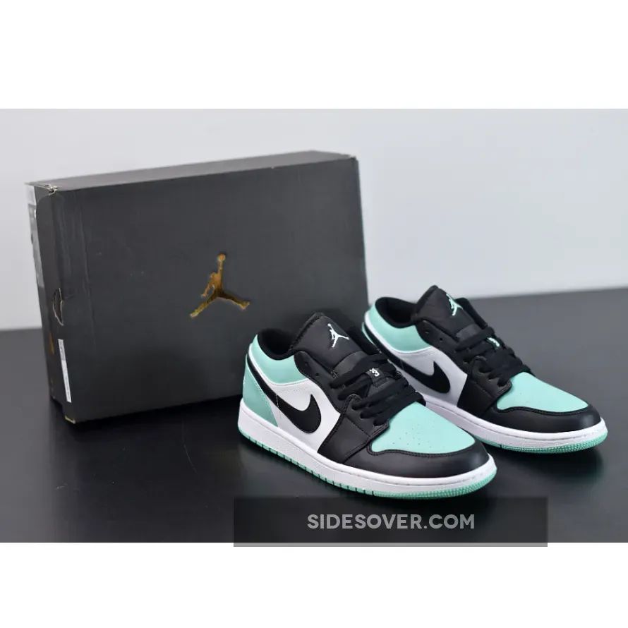 Air Jordan 1 Low White/Emerald Rise-Black / jordan 1 emerald