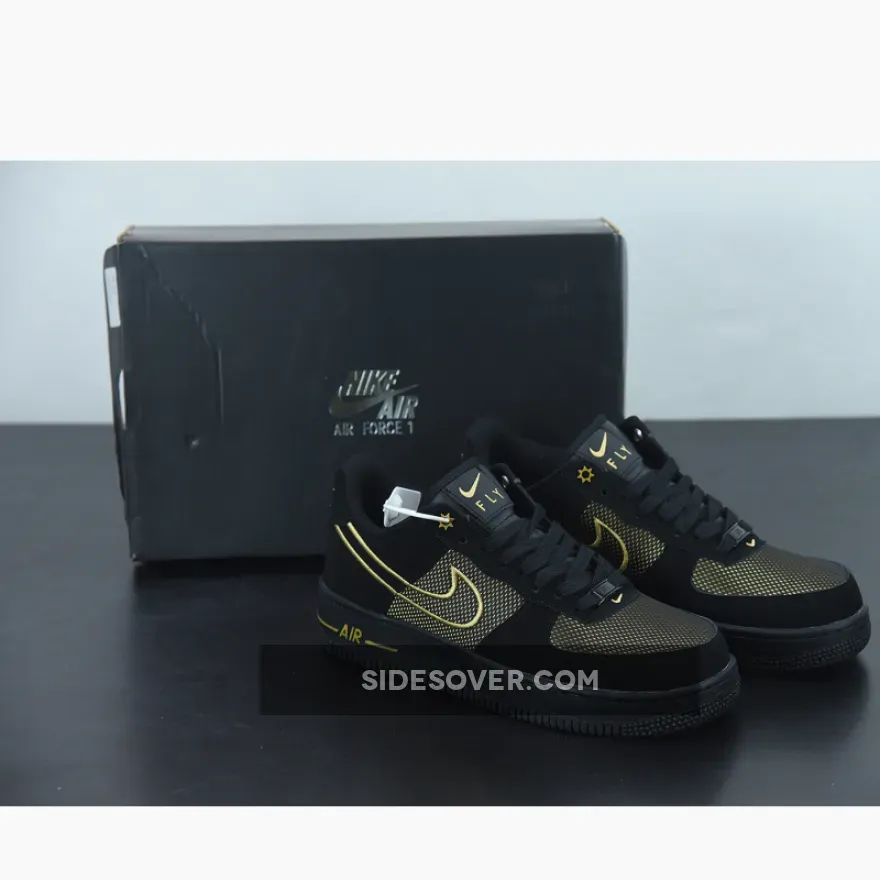 Nike Air Force 1 Low "Legendary" Black/Gum Light Brown-Metallic Gold