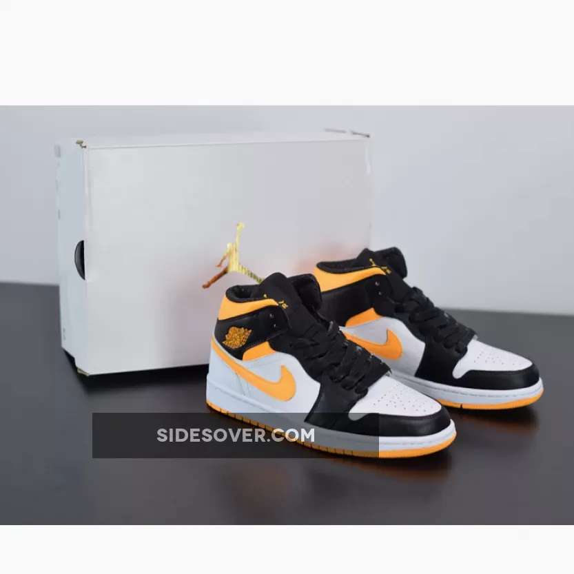 Jordan Wmns Air Jordan 1 Mid Se 'Orange Black' AJ1 White/Laser jordan 1 mid laser orange
