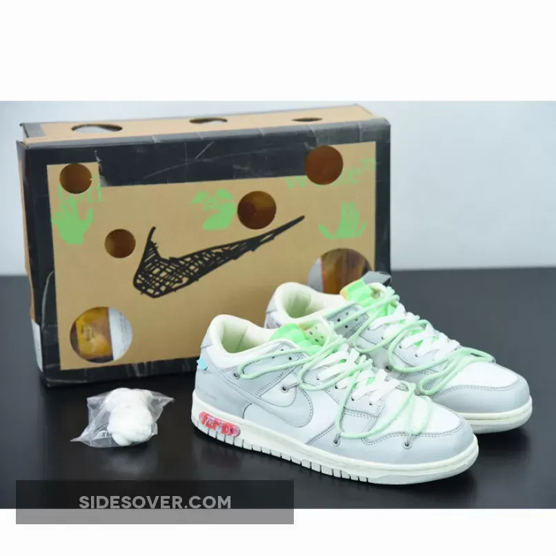 Off-White™ x Nike Dunk Low "07 of 50" Grey White Green 1675868986
